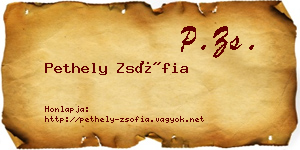 Pethely Zsófia névjegykártya